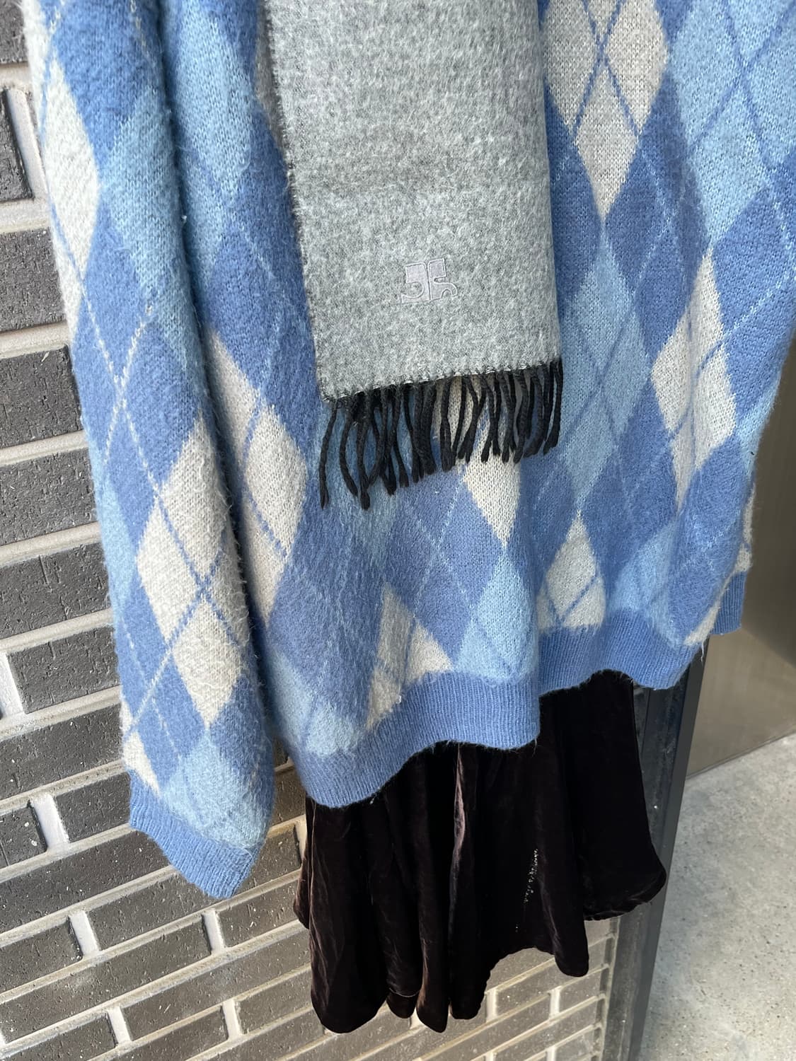 BEAMS 빔즈 아가일 헤어리 가디건 상품이미지4