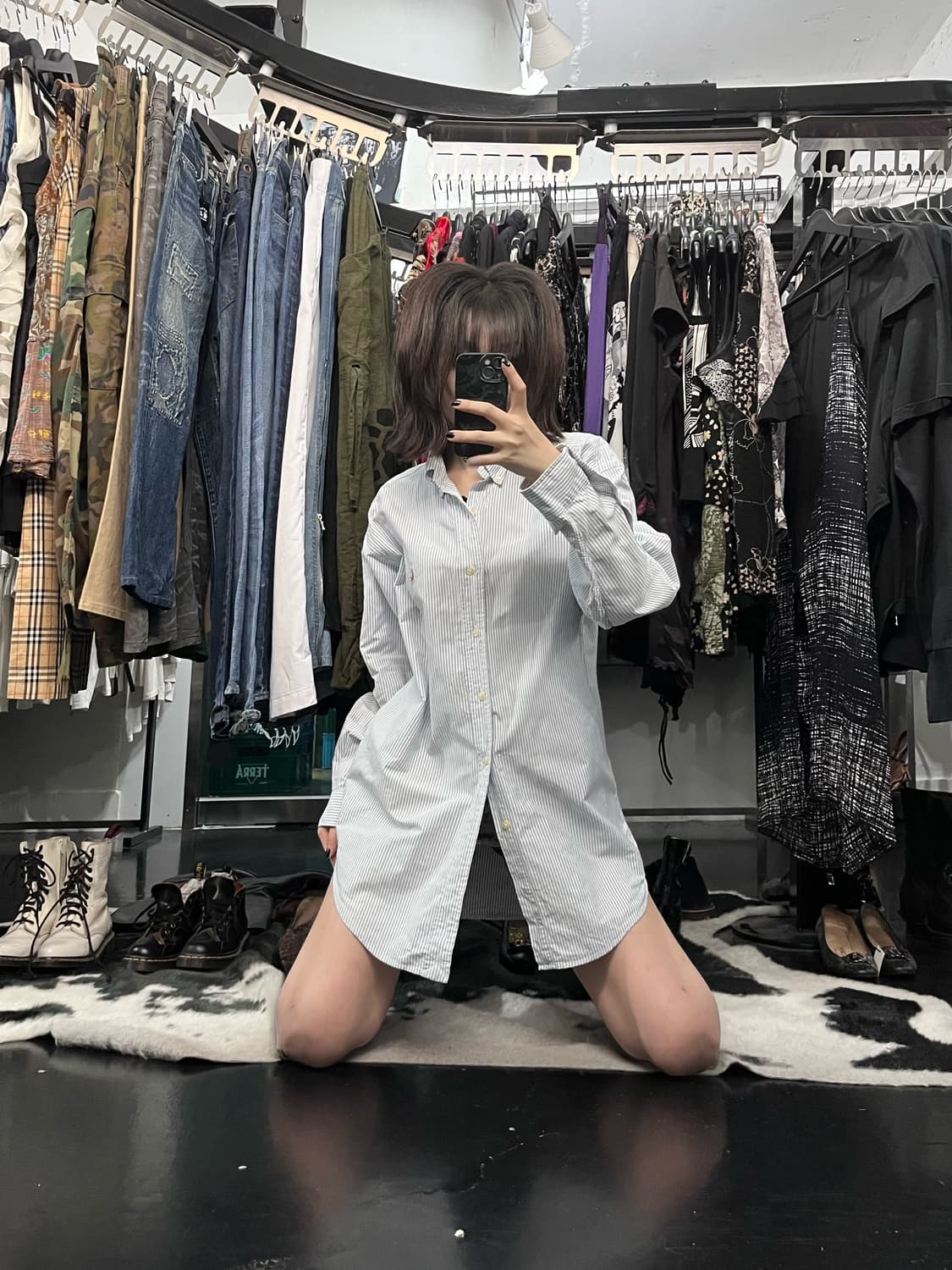 폴로 랄프로렌 오버핏 스트라이프 셔츠 상품이미지1
