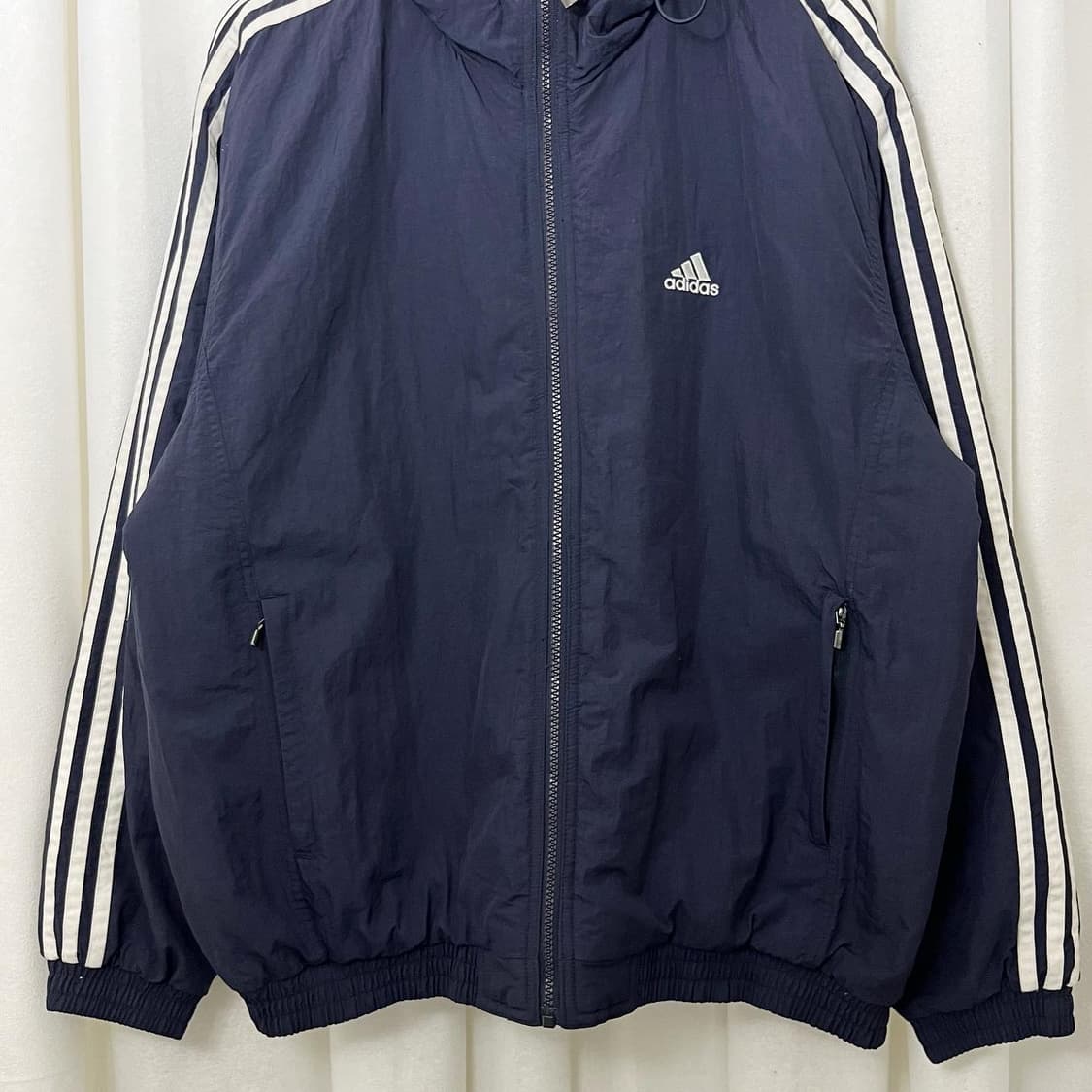 아디다스 네이비 화이트 삼선 후드 점퍼 상품이미지3