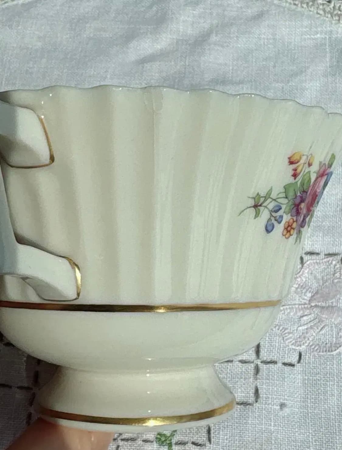 [리페어]빈티지 레녹스 파블로바 찻잔 듀오 1930s 귀한 그린백마크 상품이미지4