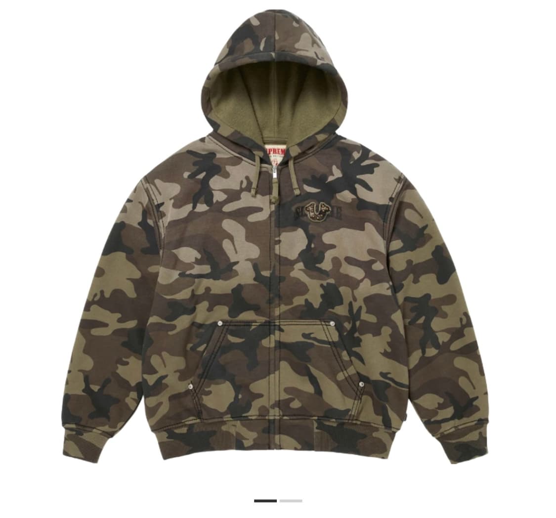 슈프림 x 트루릴리전 집업 후드 스웨트셔츠 브라운 카모 - 25FW 상품이미지1
