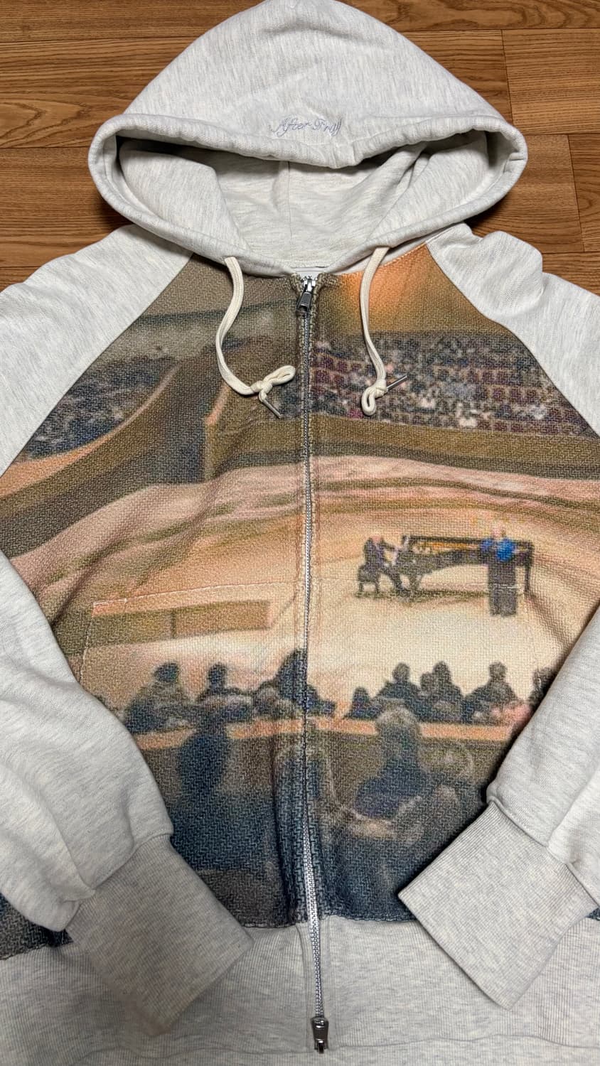 애프터프레이 프린트 패널 후디 집업 멜란지그레이 상품이미지2