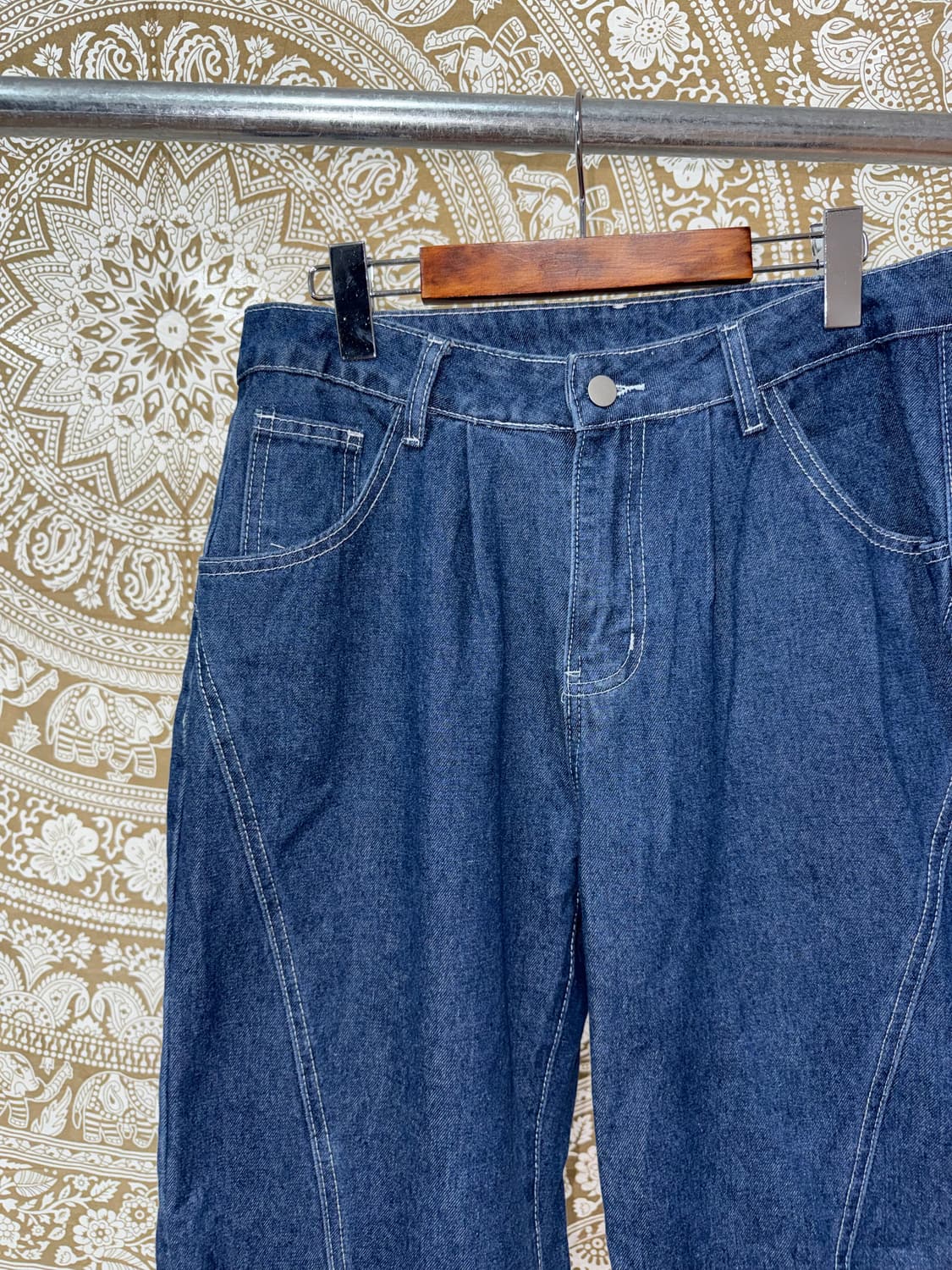 빈티지 디테일 핀턱 진청데님팬츠 상품이미지4