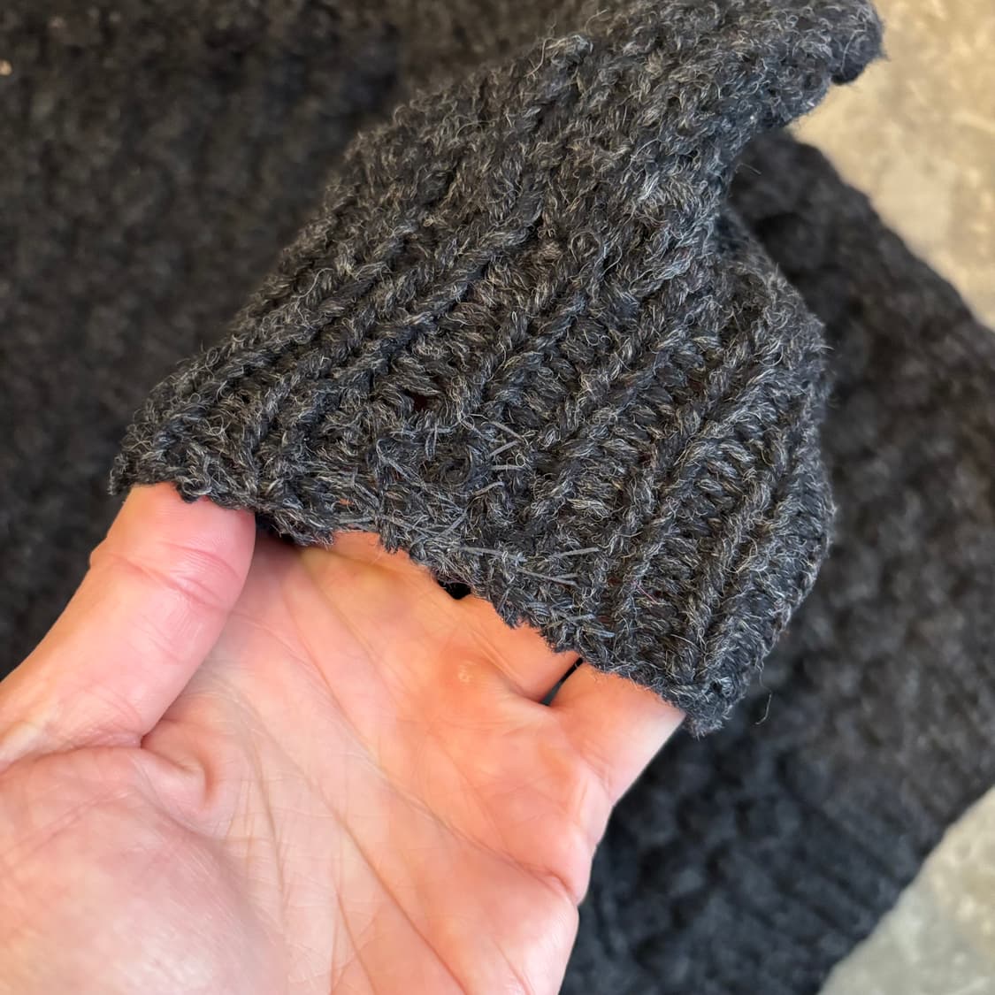 올드 핸드 니트 울 헤비 와플 스웨터 상품이미지7