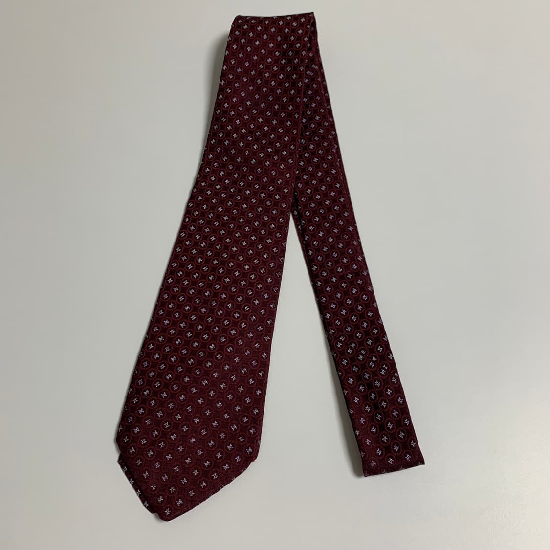 셀린느(CELINE) 모노그램 명품넥타이 A-A+등급 버건디컬러 상품이미지9