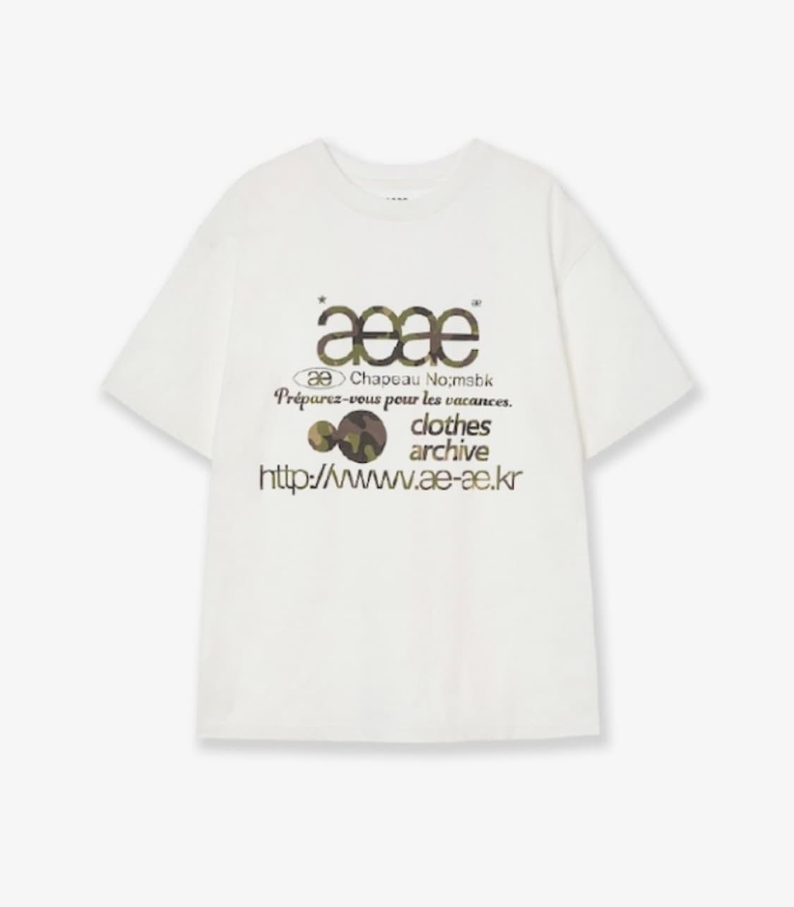 aeae WEB LOGO T-SHIRTS, WHITE/CAMO 상품이미지1