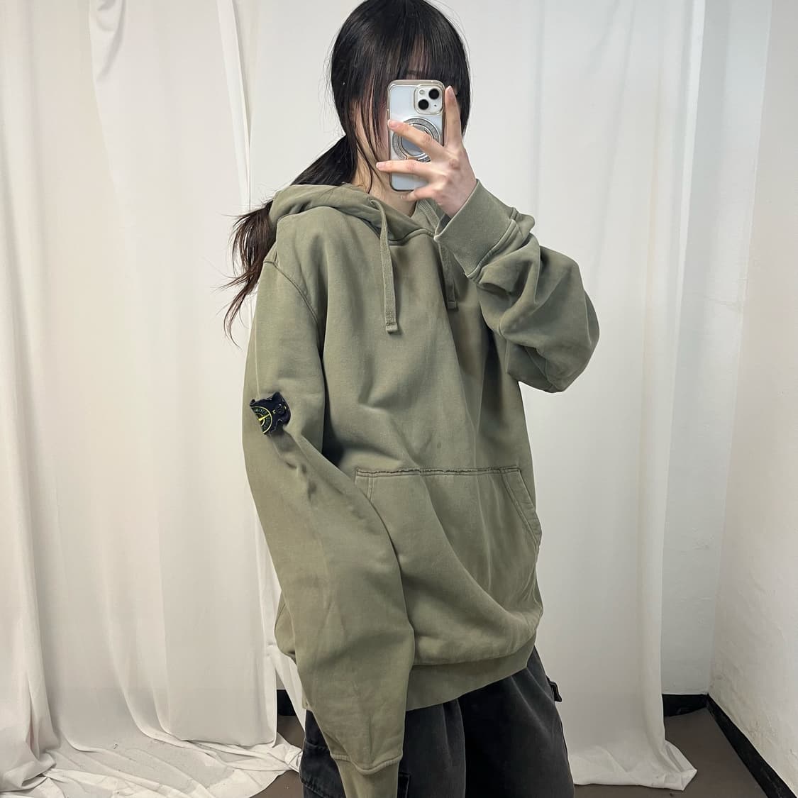 Stone Island khaki hoodie 상품이미지2