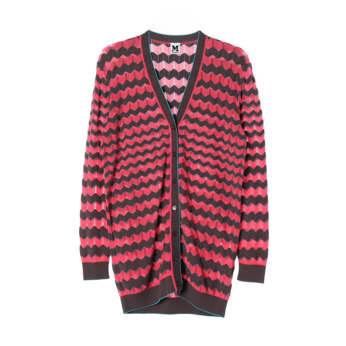 [L]미쏘니 브라운 핑크 스트라이프 긴팔 가디건
 상품이미지1