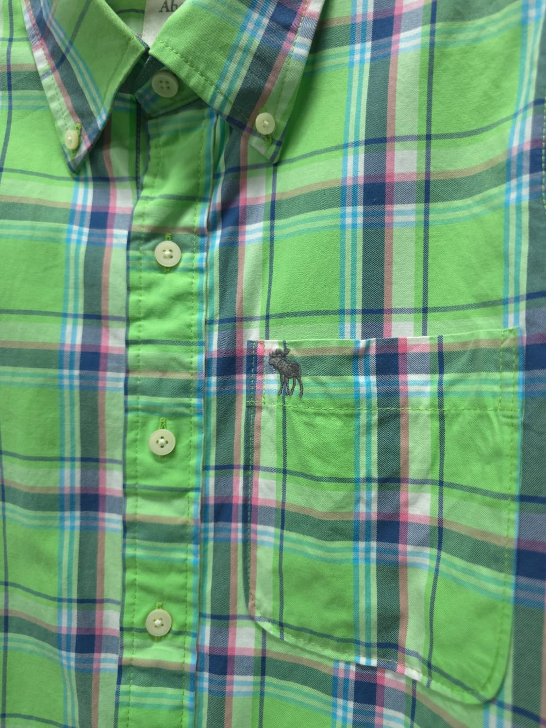 아베크롬비 네온 그린체크 셔츠 ( 95~100 ) 상품이미지3
