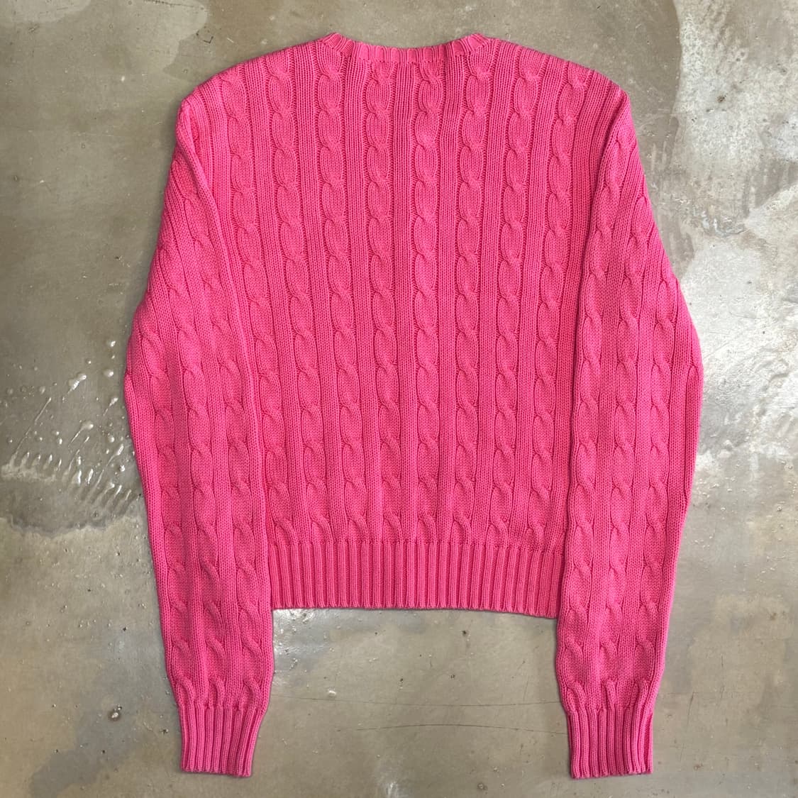 M 폴로랄프로렌 핑크 코튼 케이블 가디건 상품이미지3