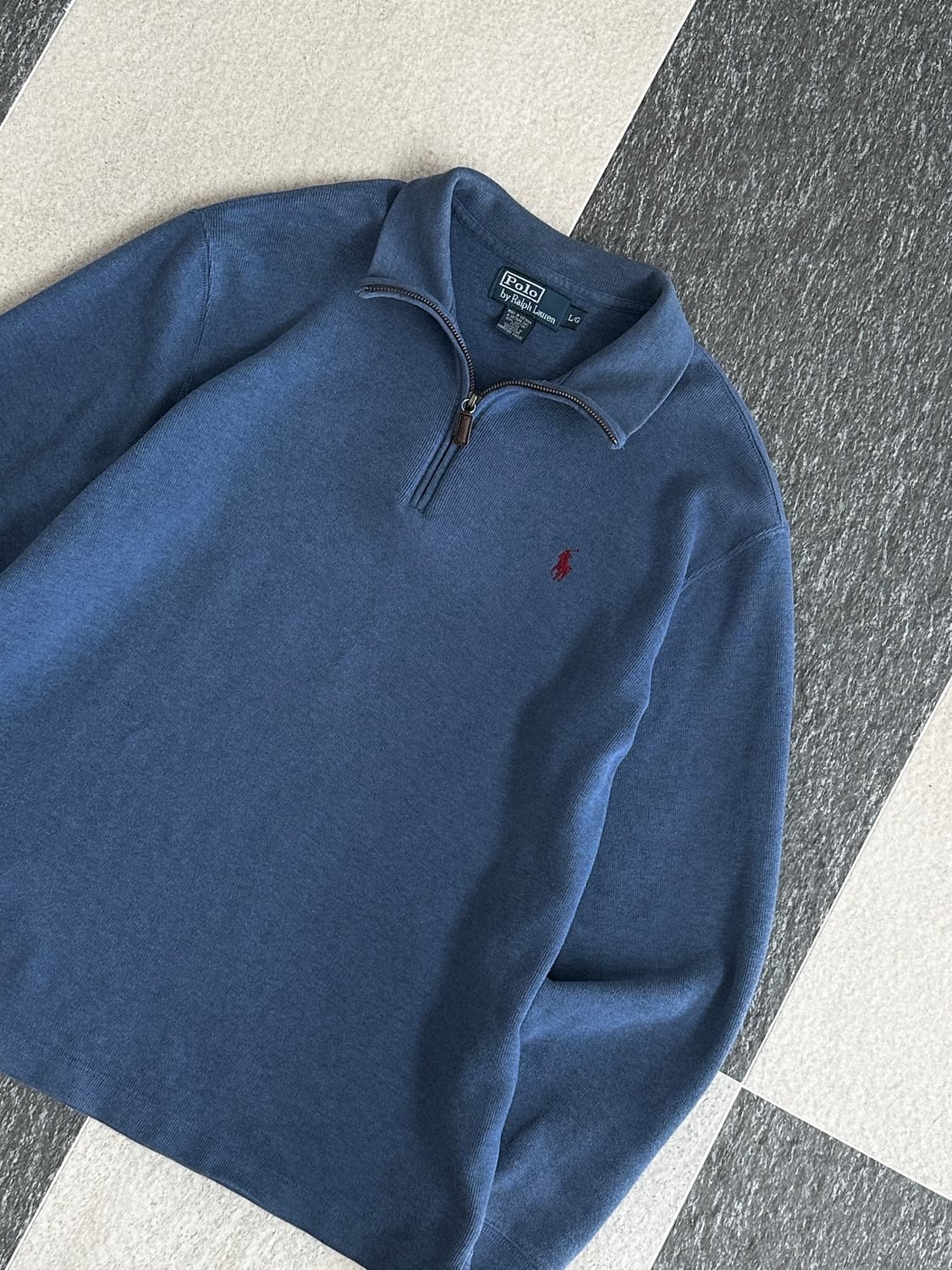 폴로 랄프로렌 스카이블루 코튼 하프집업  상품이미지3