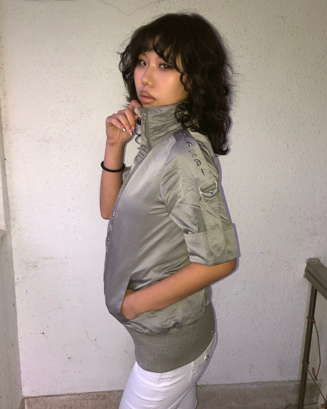 PASSARDI 파사디 자수 반팔 집업 상품이미지1