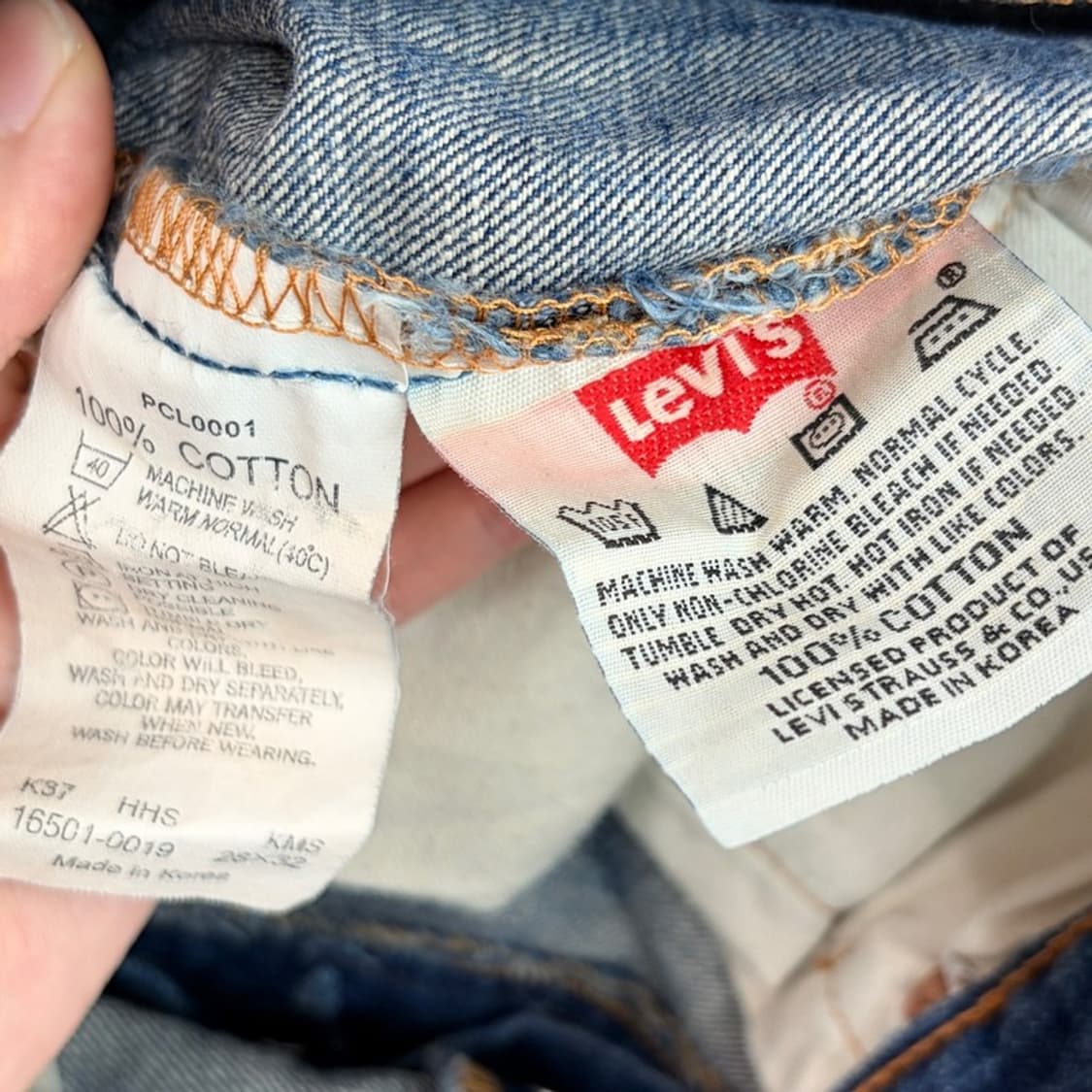 LEVI'S 00's 501 데님 워싱진 70X82 상품이미지5