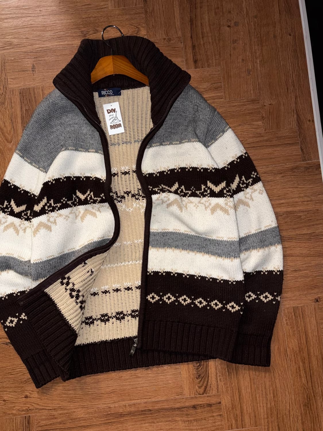 빈티지 노르딕 니트 집업 상품이미지1