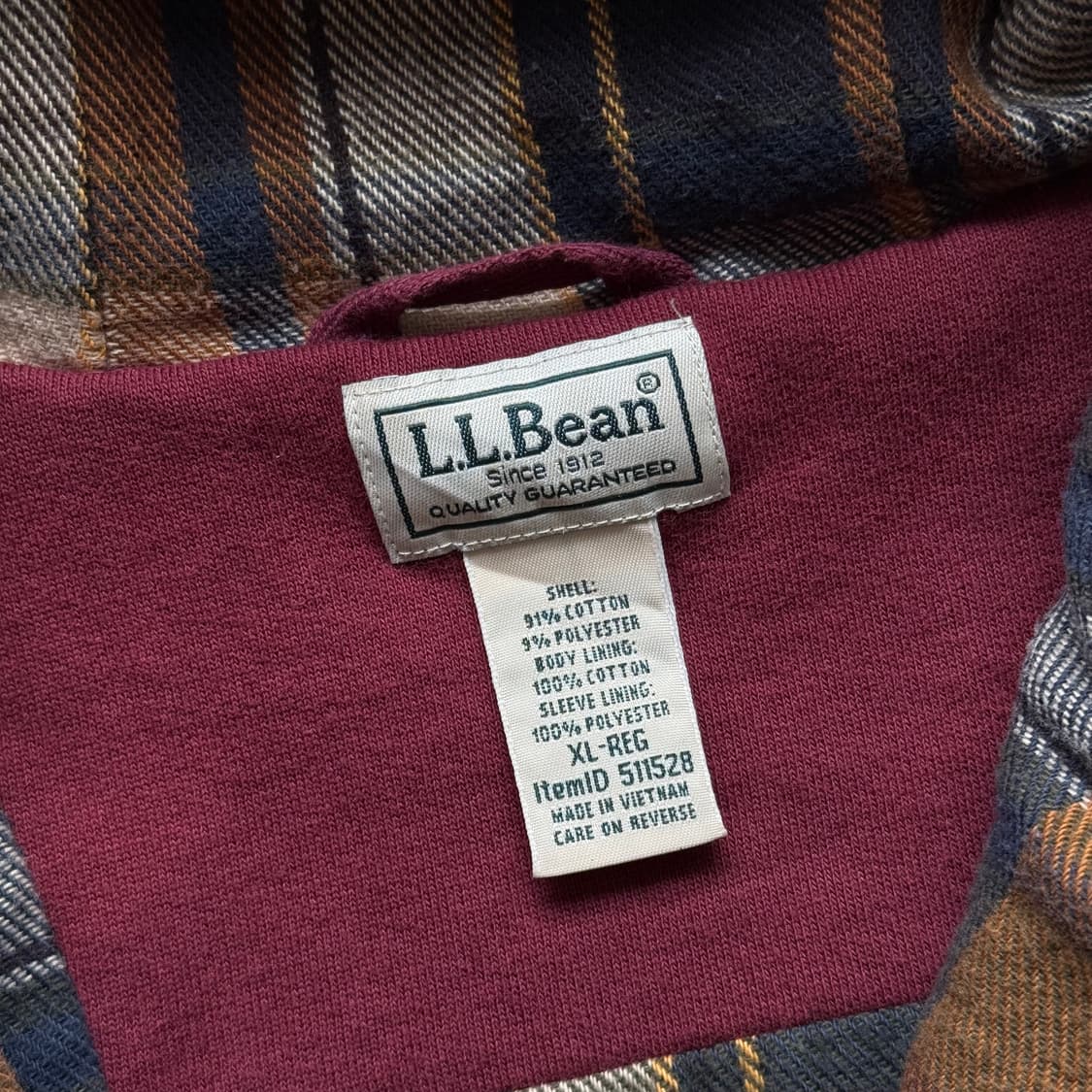 00s 엘엘빈 후드 집업 버건디 상품이미지7