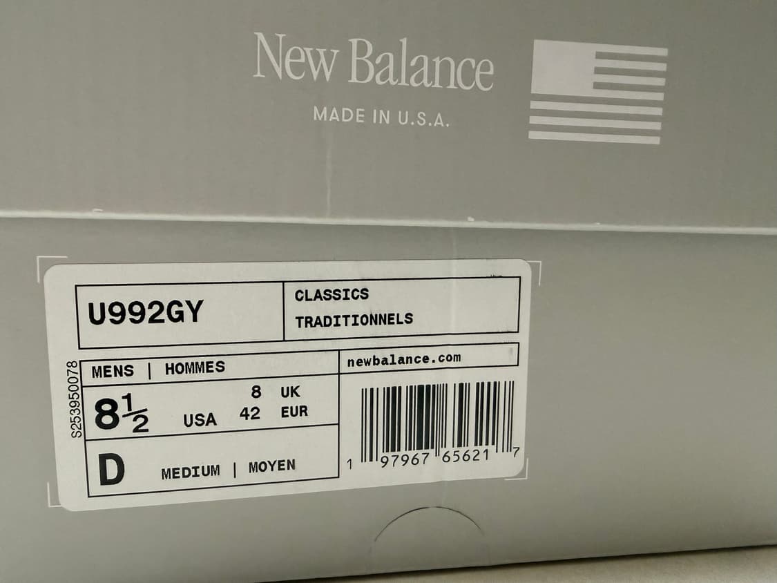 뉴발란스 992 새상품(사이즈265) 상품이미지2