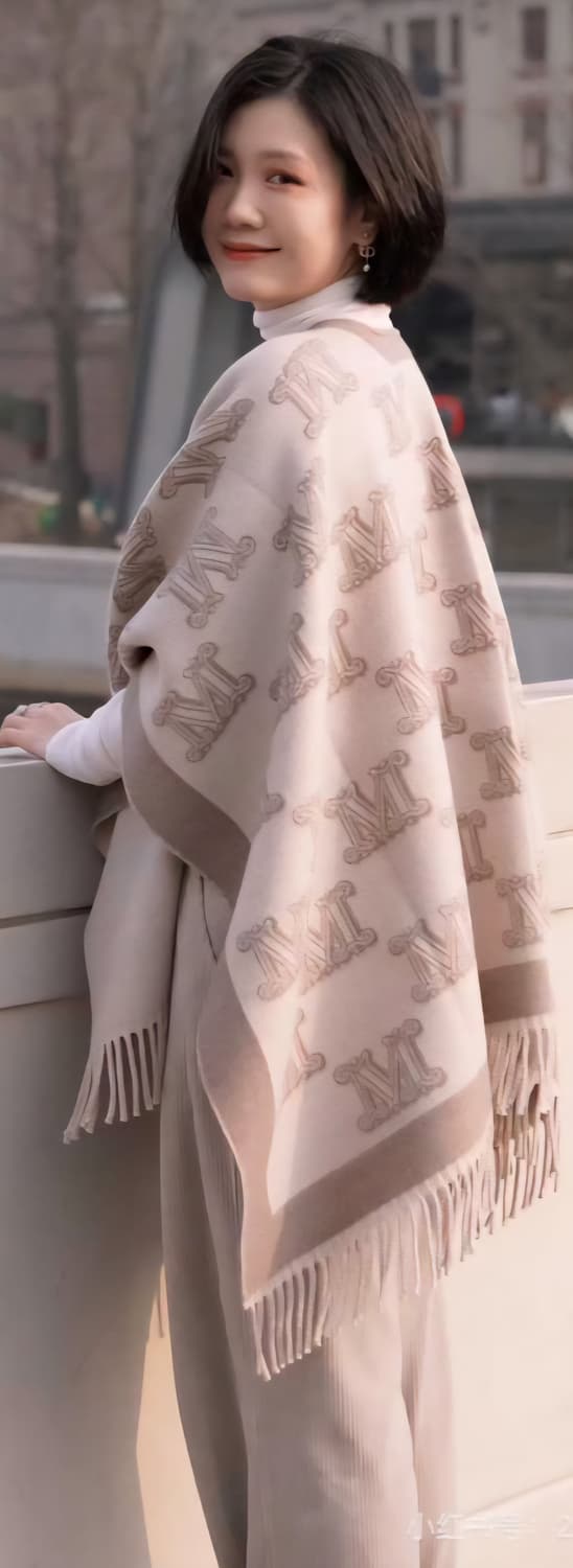 막스마라 FRINE 프리네 M모노그램 자카드 울 여성 케이프 숄 상품이미지7