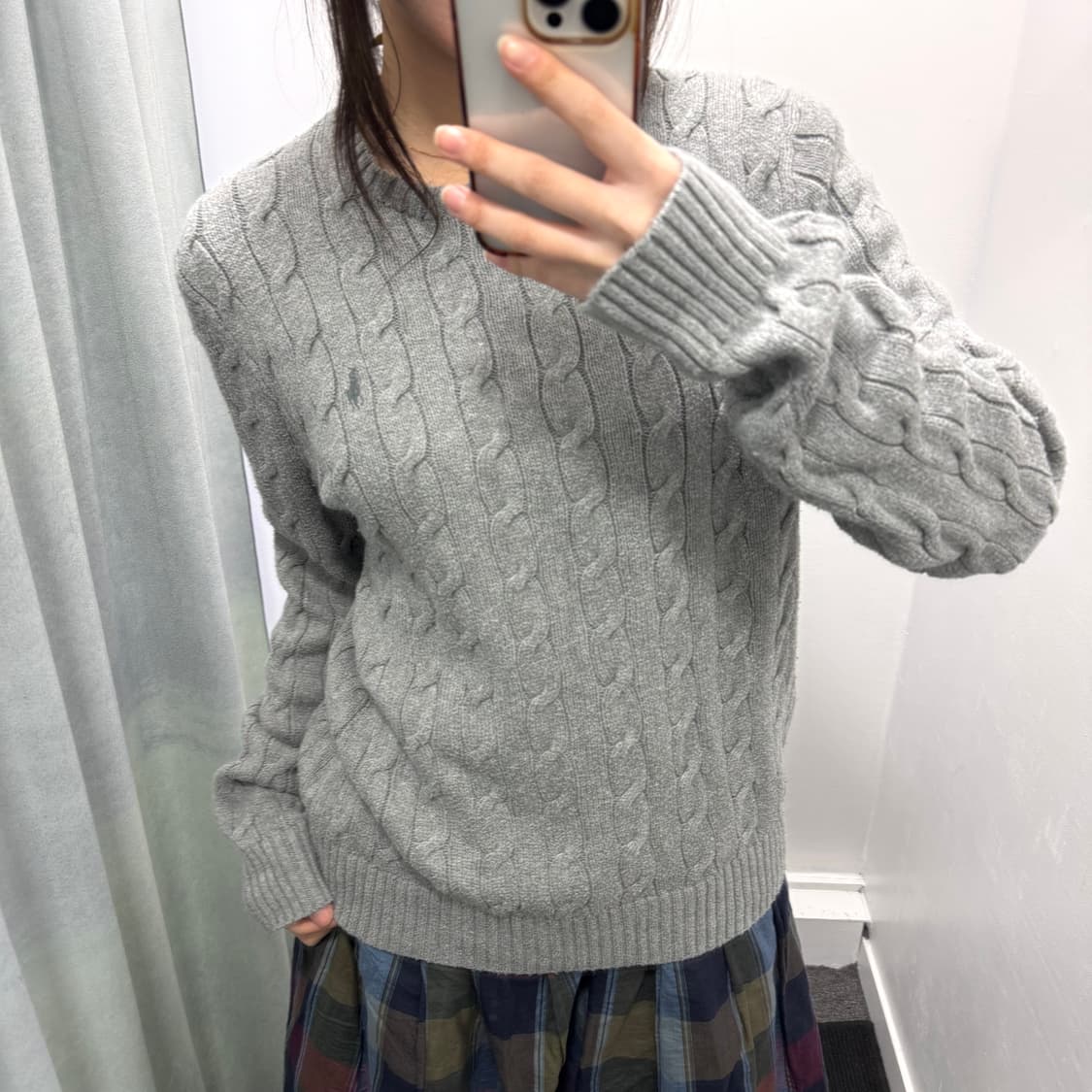 폴로 그레이 꽈베기 니트 상품이미지2