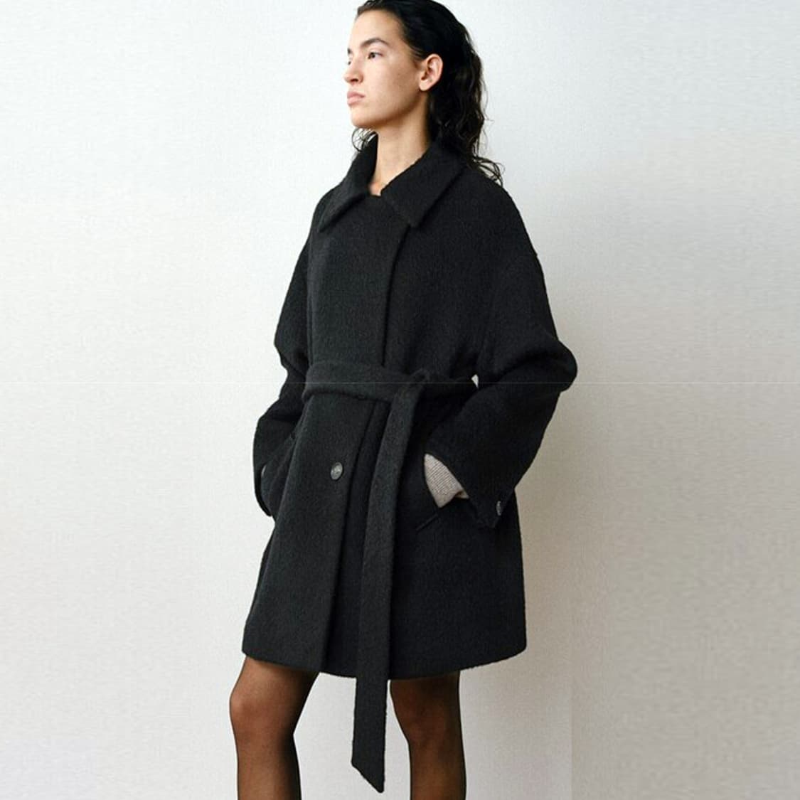 모한(MOHAN) 25FW TVW 수리알파카 하프코트 프리사이즈 새상품 상품이미지2