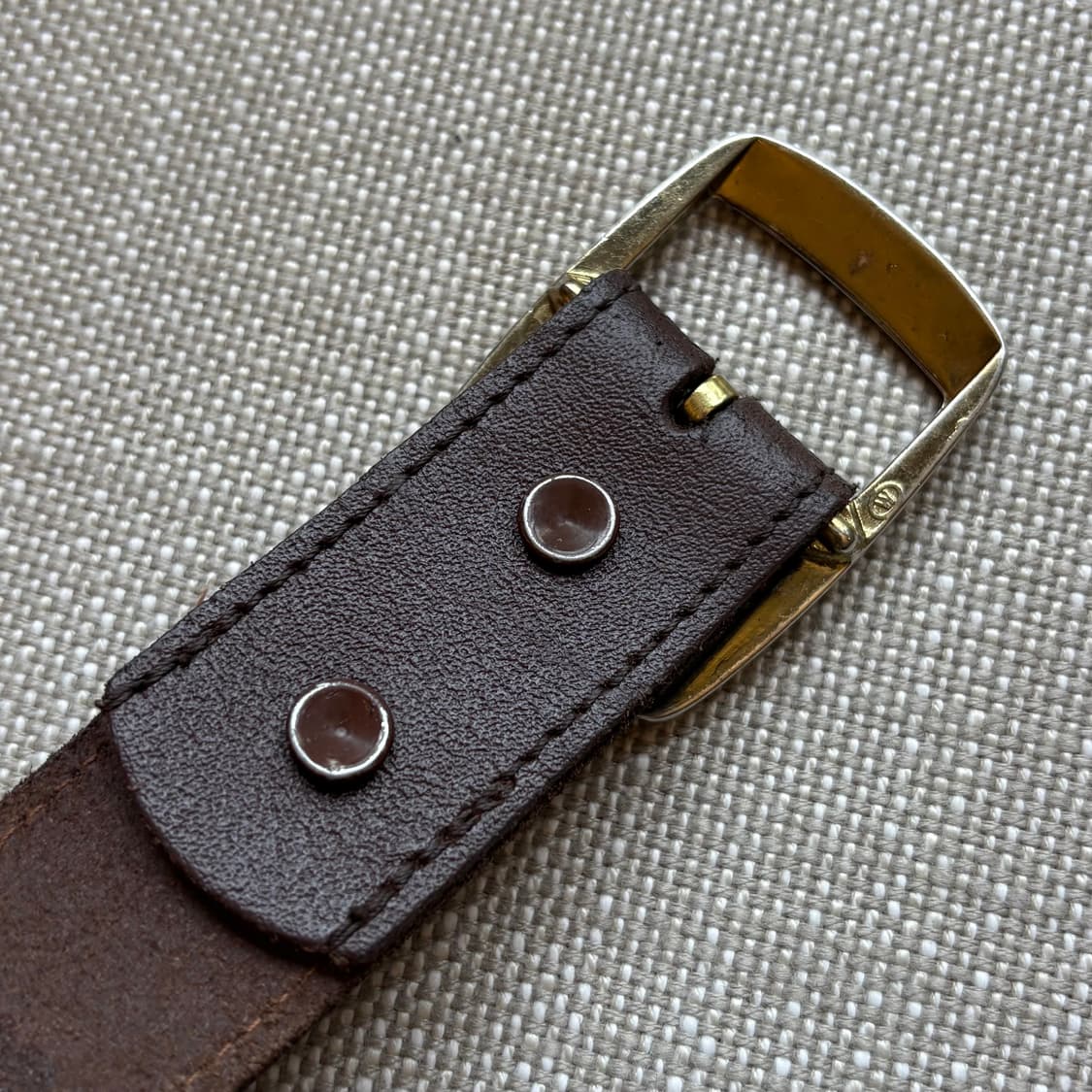 [34] 90s USA 브라운 레더 솔리드 브라스 버클 벨트 상품이미지8