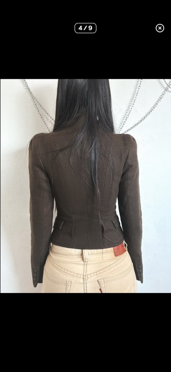 시스템 브라운 울 크롭컷 나폴레옹 자켓 상품이미지4