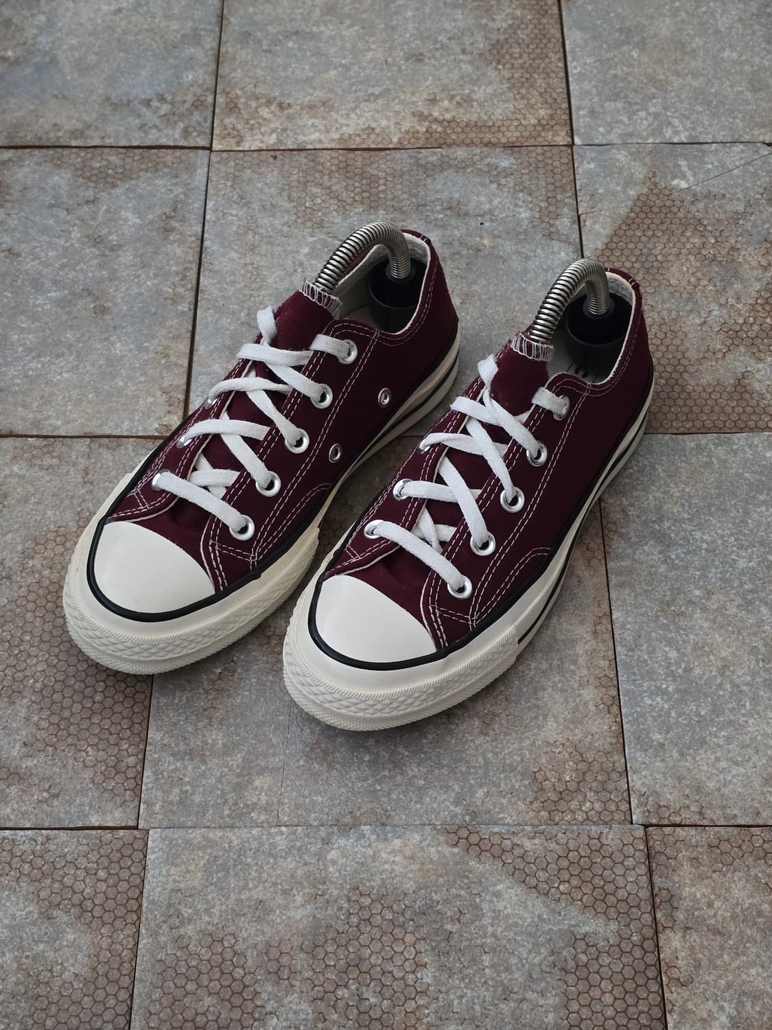 (220)컨버스 척 70 빈티지 캔버스 로우 버건디 스니커즈 상품이미지1