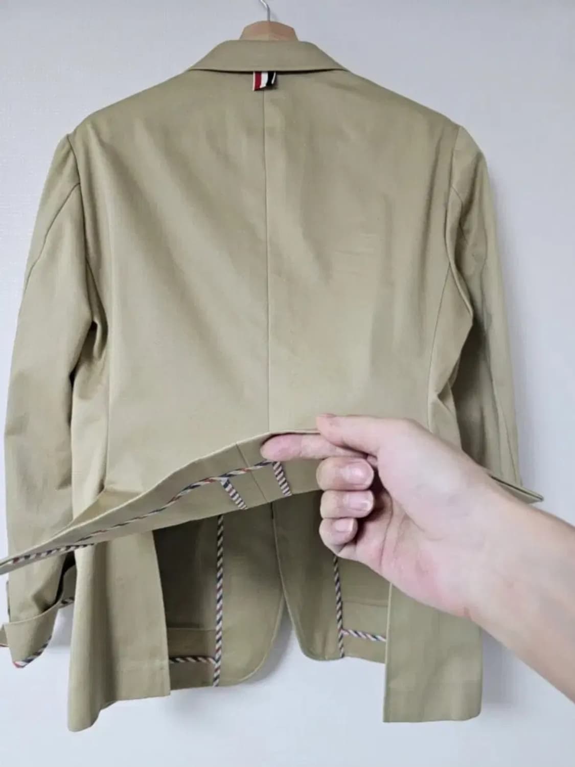 톰브라운 정품 트라이콧 사선 삼선 쟈켓(1사이즈/95~100) 상품이미지5