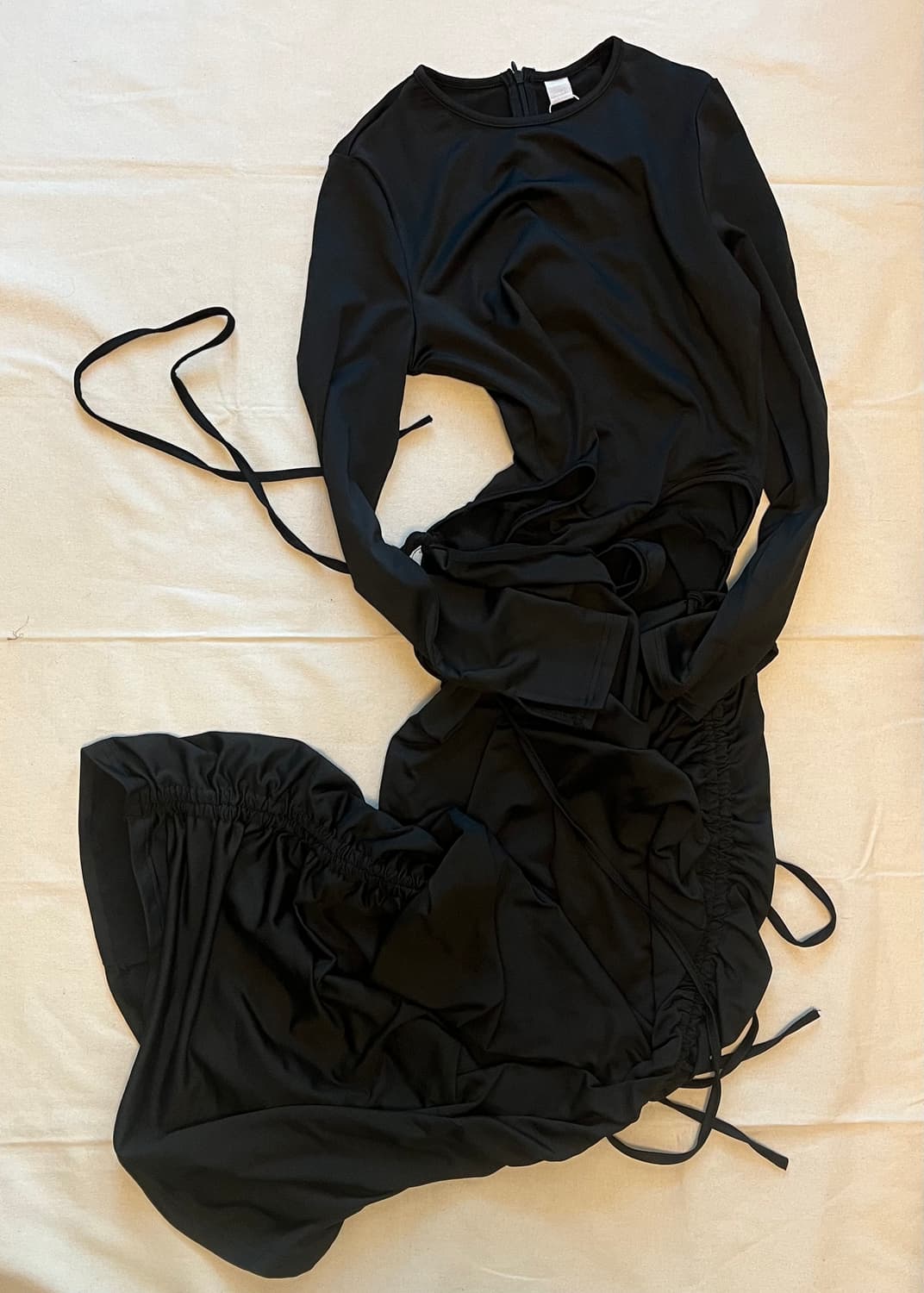 black maxi bodysuit shirring ops 상품이미지6