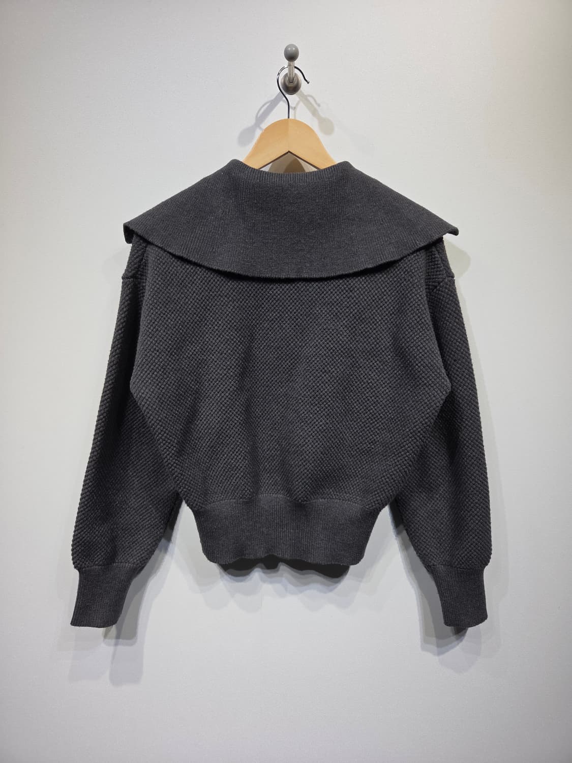 KUOSE 쿠오세 세일러 카라 스티치 니트 집업 상품이미지6