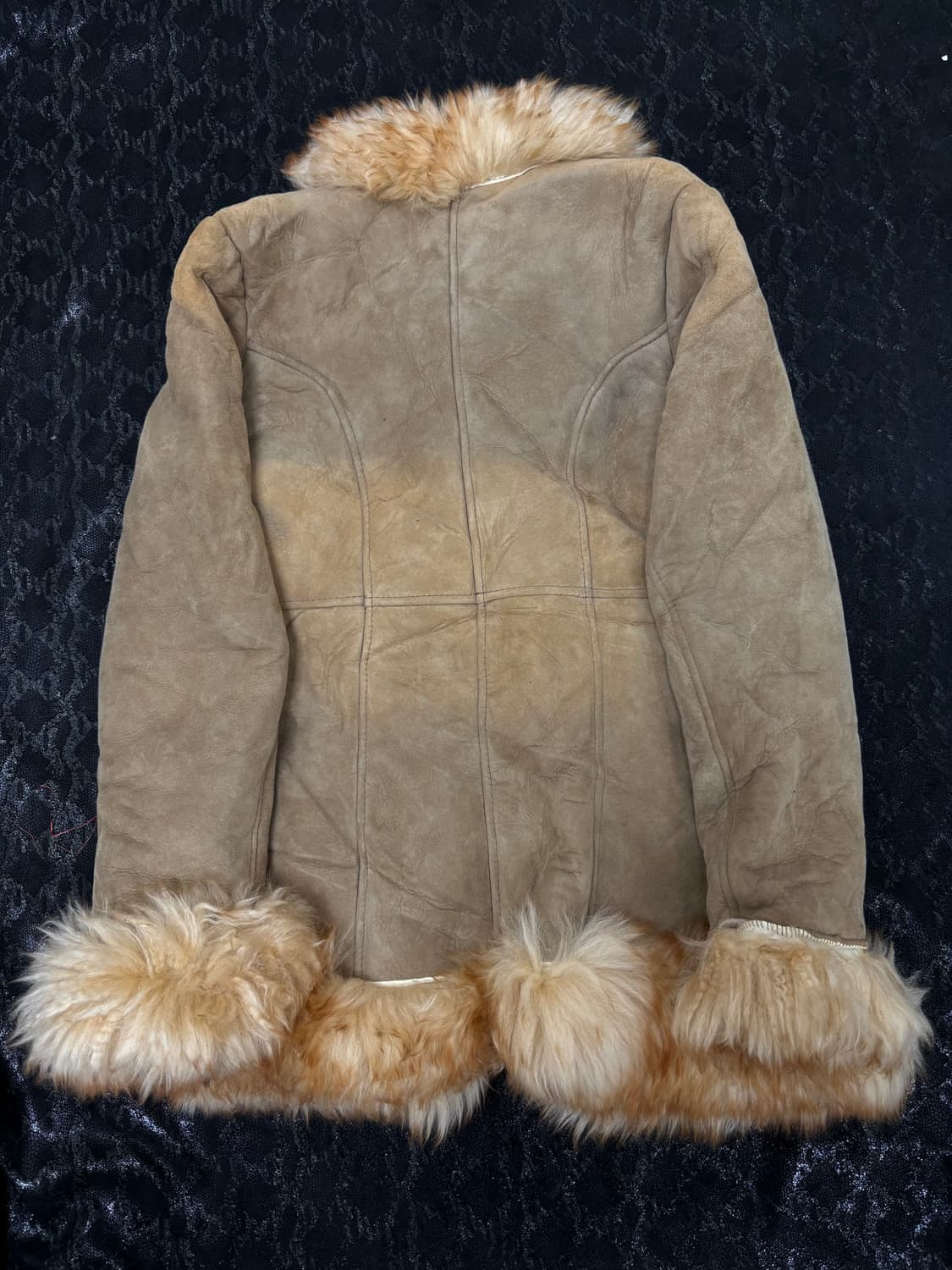 “Vintage”00’s Fur Trimming Shearling Lea 상품이미지10