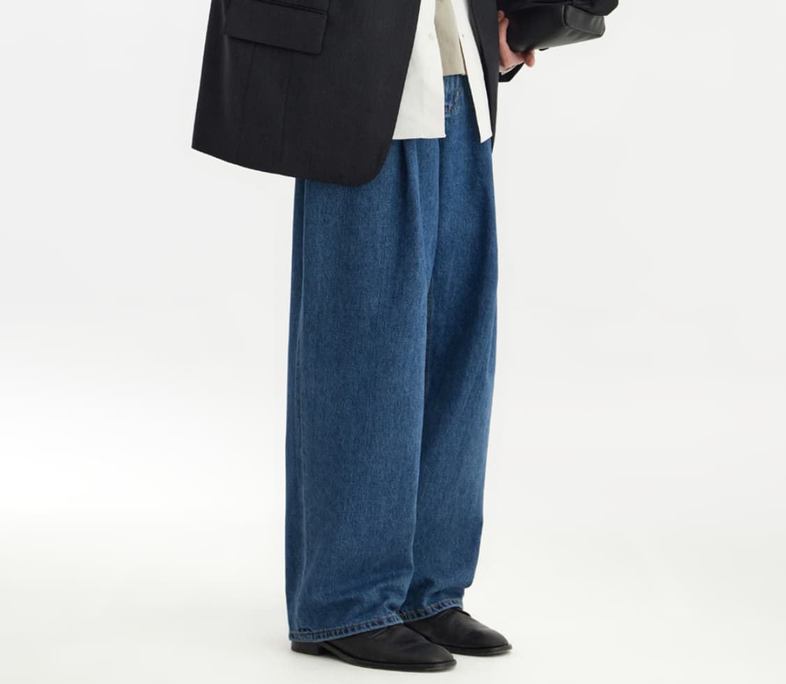 유스 스트럭쳐 와이드 데님 m 상품이미지1