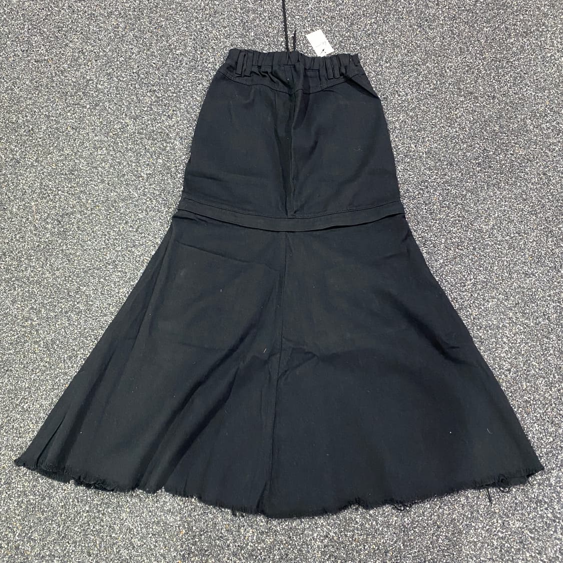 빈티지 하이웨스트 블랙 밴딩 데님 롱 스커트 B3743 상품이미지5