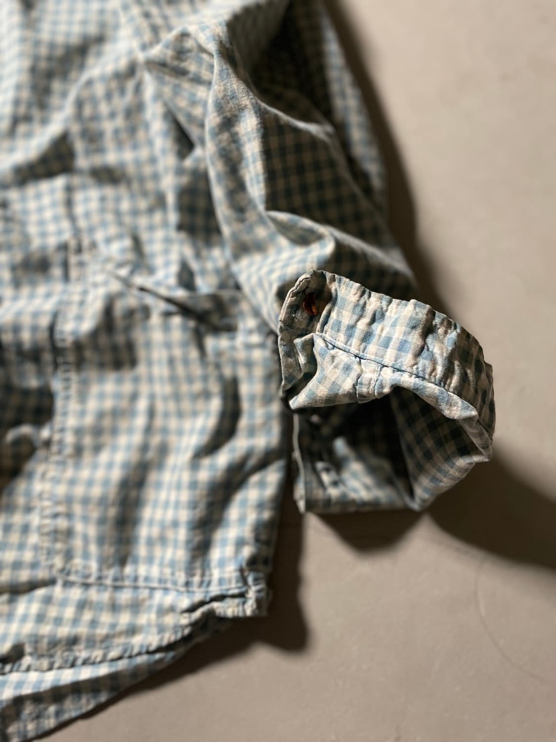 H•d One off denim Check Pattern shirt 상품이미지3