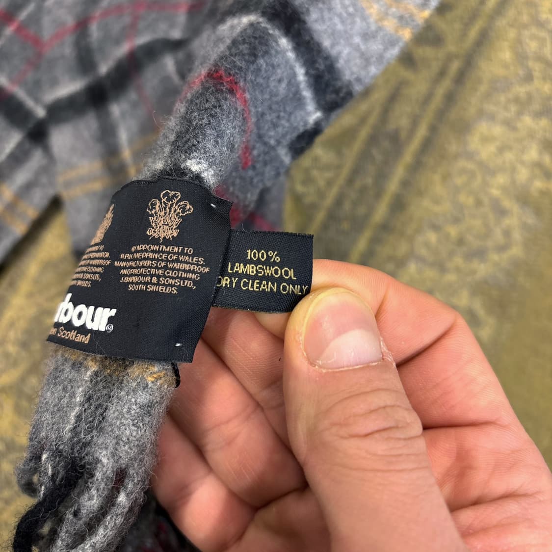 00s 바버 클래식 스코틀랜드 메이드 컨트리 체크 램스울 머플러 N271 상품이미지4