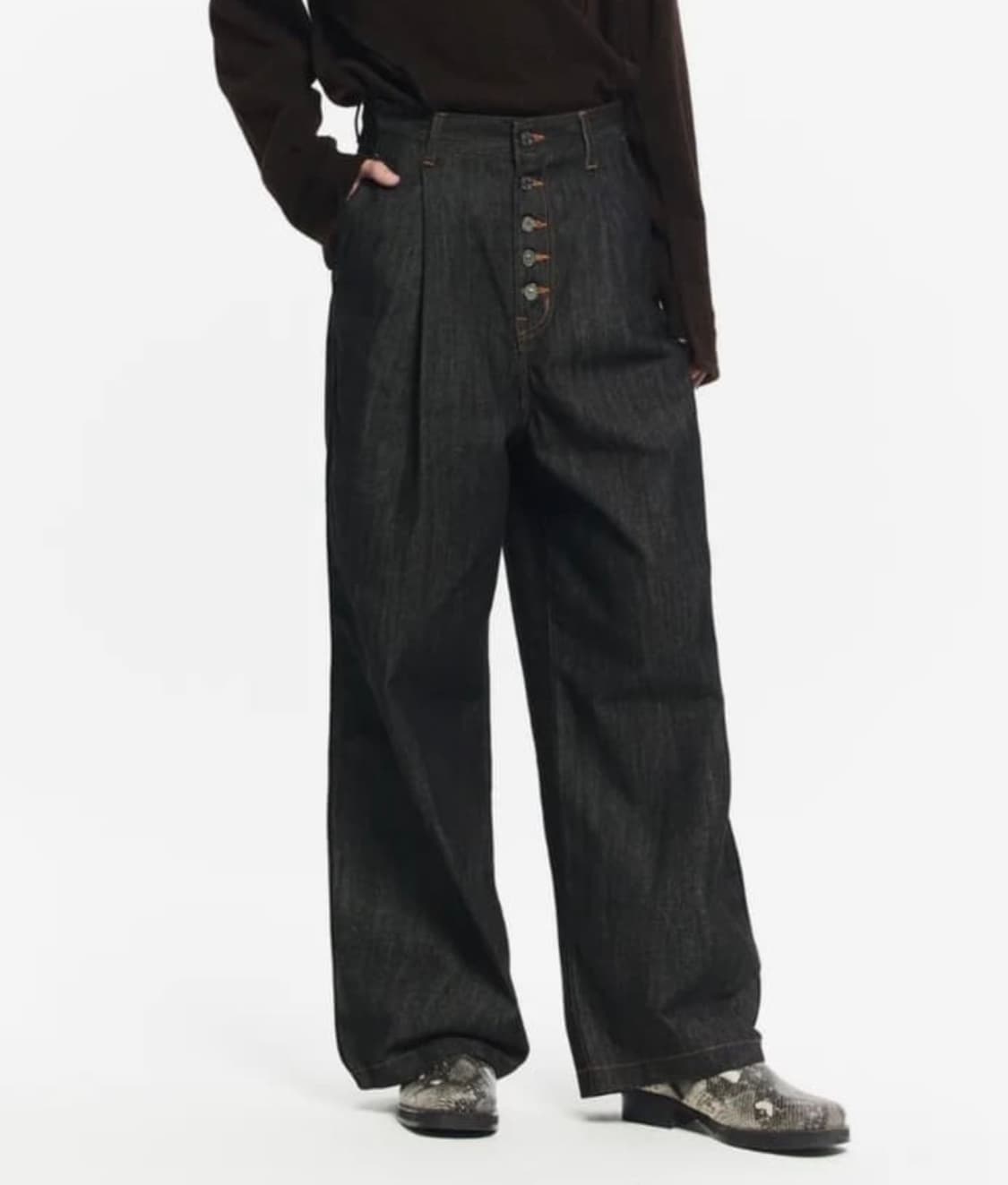 메종미네드 와이드 데님 인디고 팬츠 (48사이즈) 상품이미지3