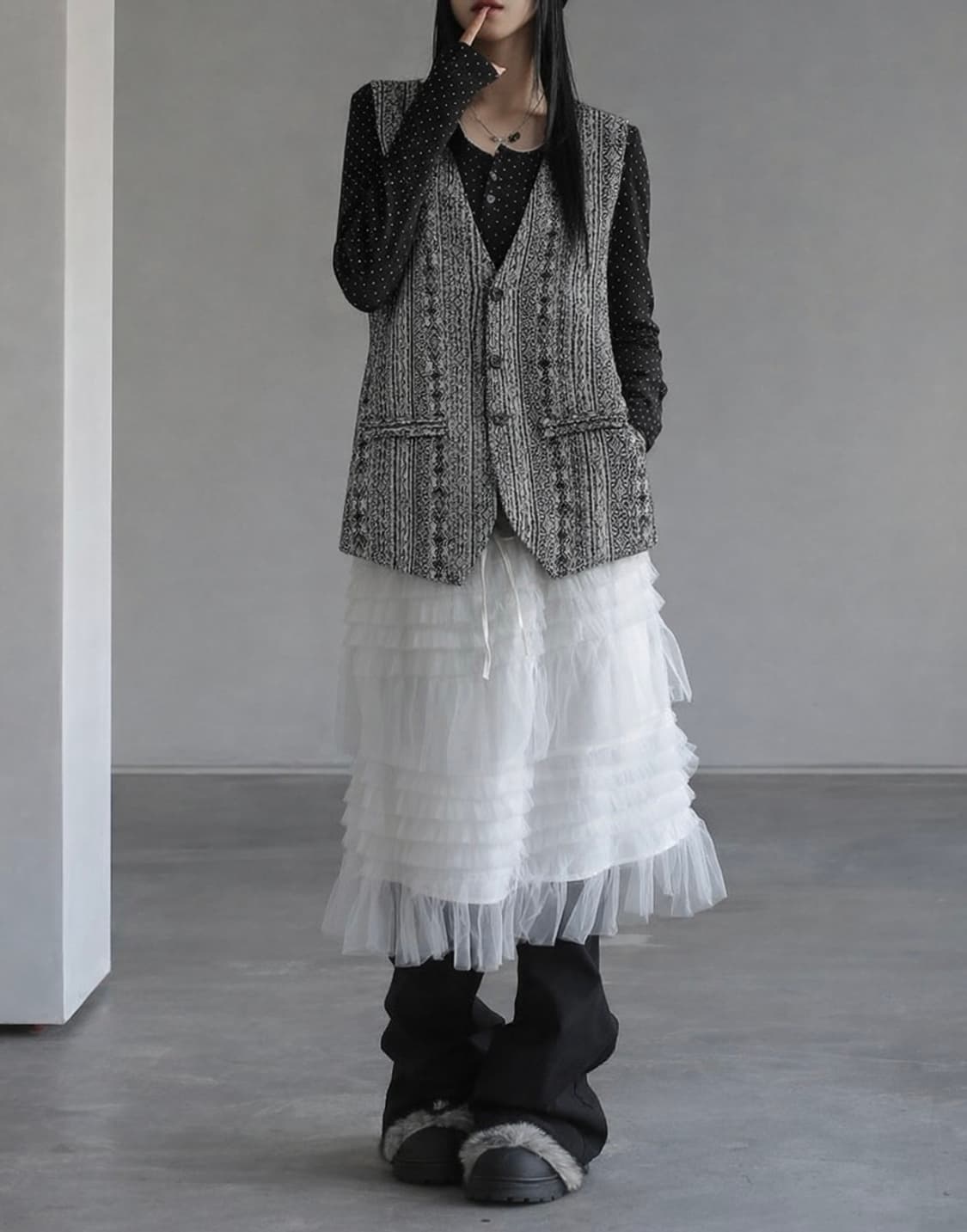 Pattern vintage vest 상품이미지1