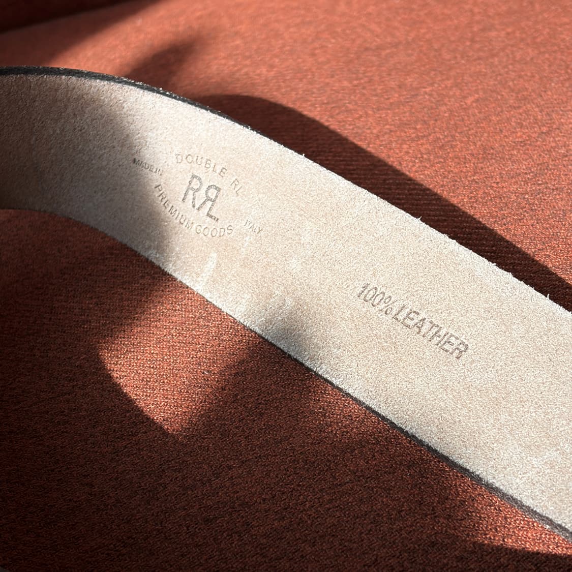 RRL / 더블알엘 엠보스드 로고 빈티지 버팔로 소가죽 벨트 상품이미지5