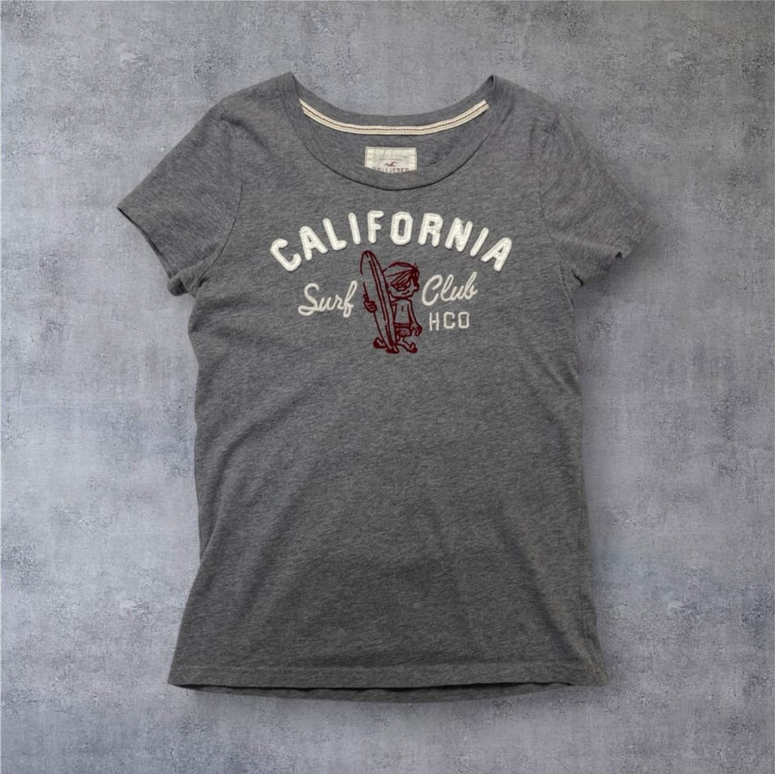 홀리스터 Hollister 그레이 서프클럽 자수 반팔 티셔츠 L 상품이미지1