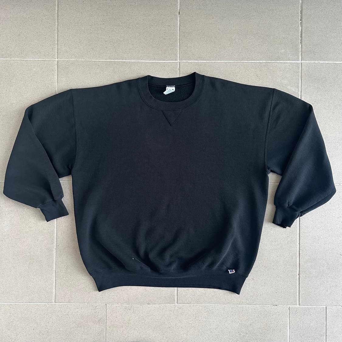 90s 빈티지 러셀 스웻셔츠 블랙 XXL 상품이미지1