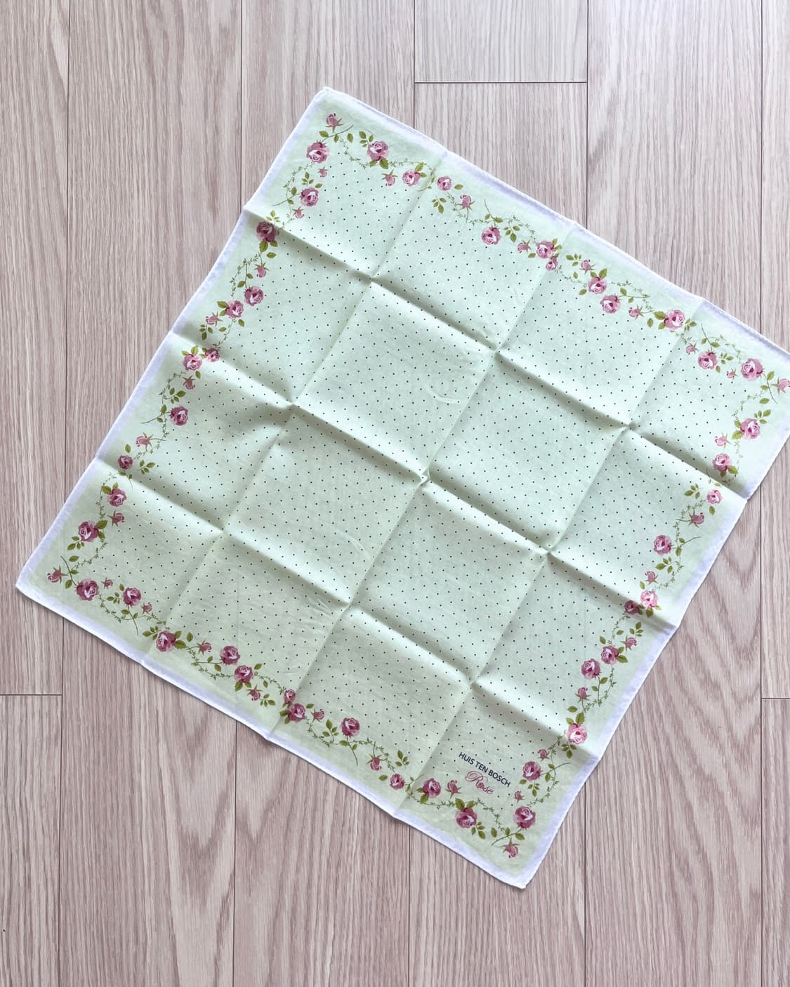 소프트 그린 도트 플라워 손수건 상품이미지2