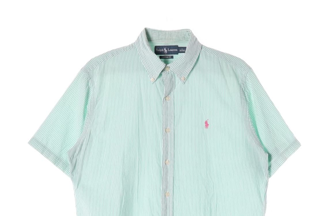 폴로 랄프로렌 민트 화이트 스트라이프 반팔 셔츠 L 상품이미지3