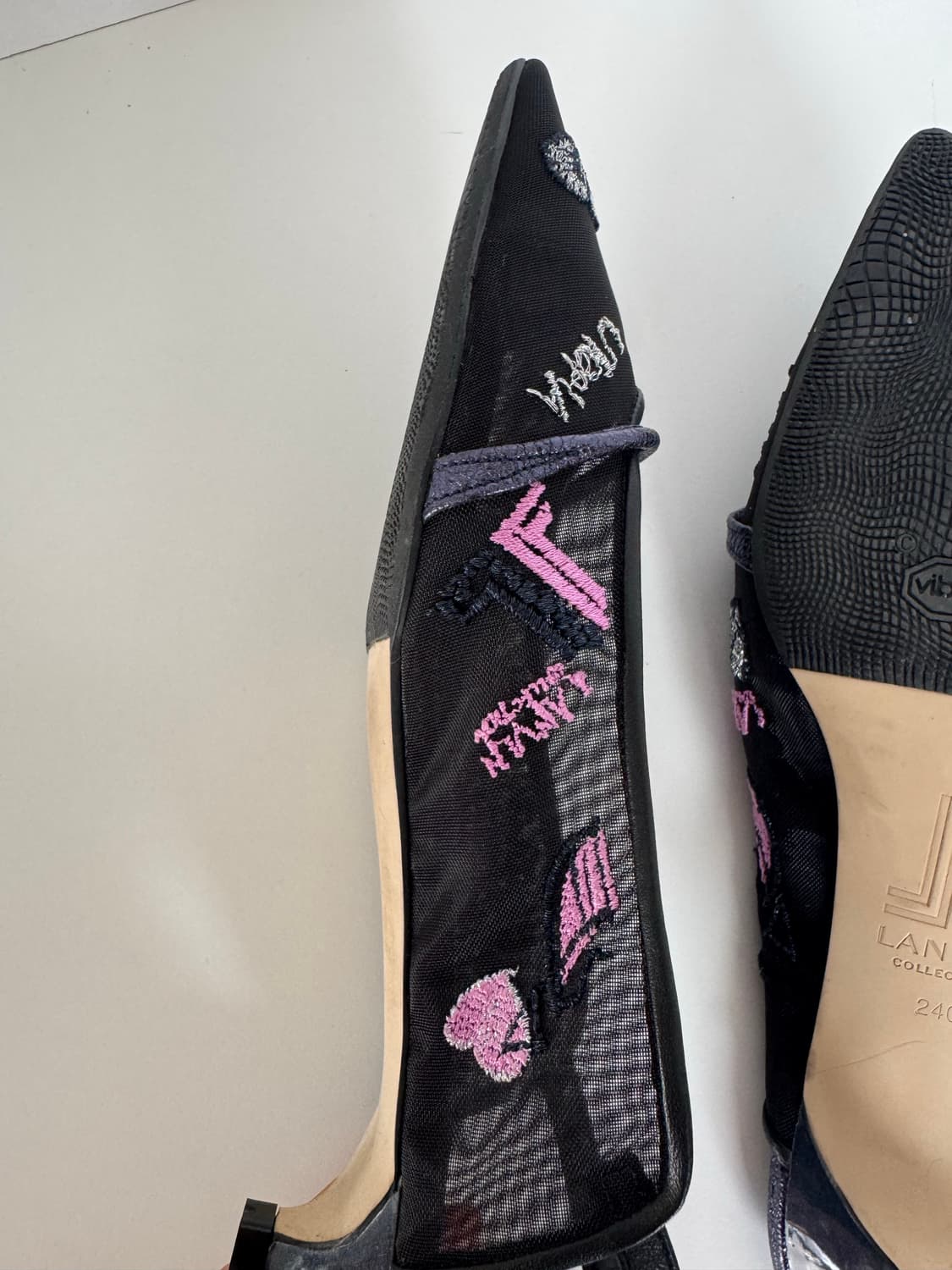 [Lanvin] 랑방 컬렉션 시스루 메쉬 자수 슬링백 상품이미지5