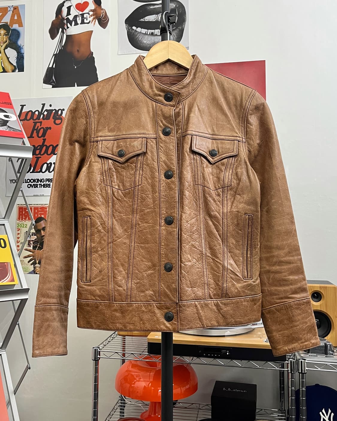 갭 브라운 레더 트러커 자켓 상품이미지5