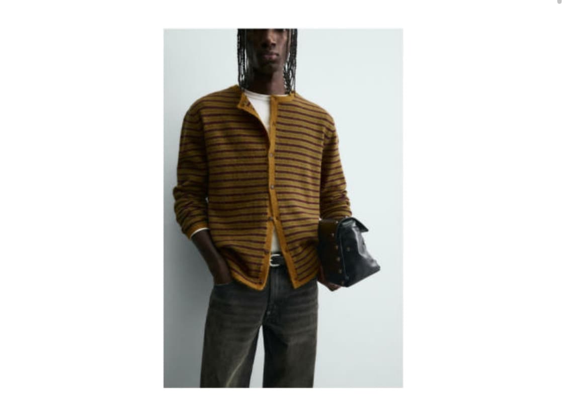 자라 맨즈 스트라이프 자카드 가디건 상품이미지2