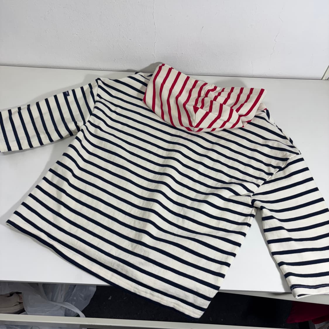 우먼M 세인트제임스 단가라 7부 후드티 상품이미지3