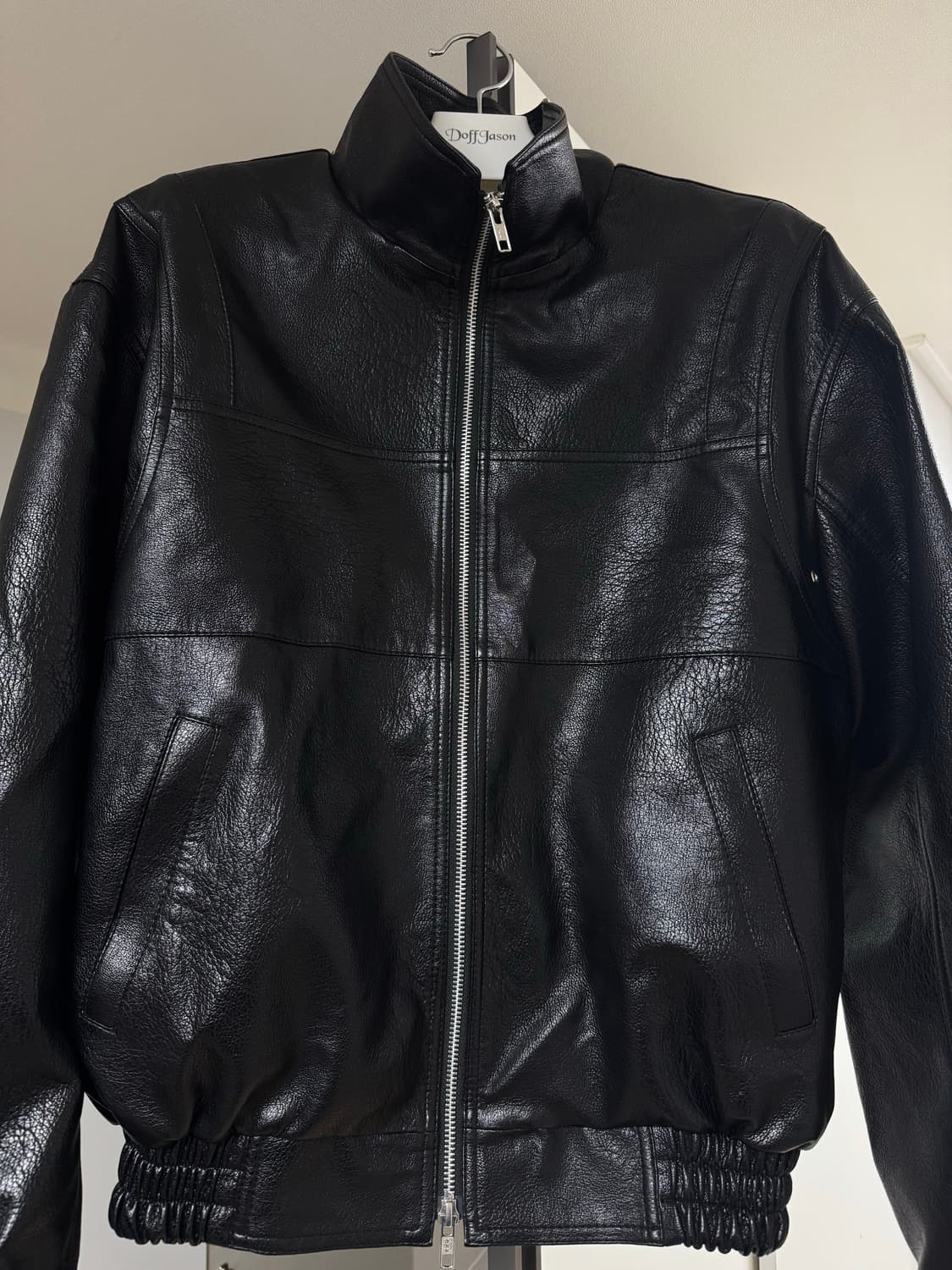 도프제이슨 벡터 하이넥 레더 자켓 상품이미지1