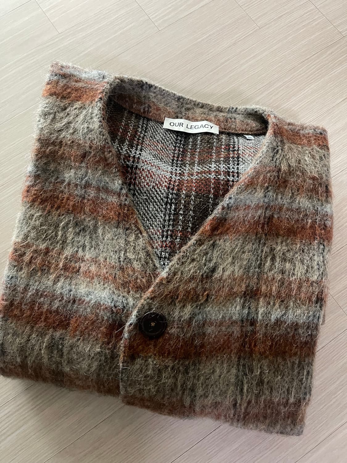 아워레가시 어멘트 체크 가디건 50 상품이미지1