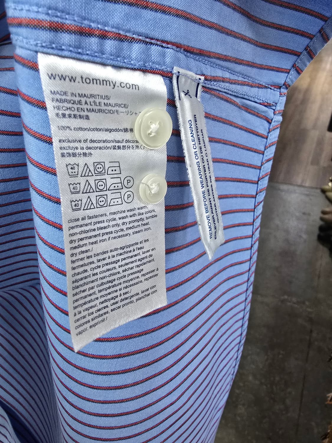 타미힐피거 스트라이프 셔츠 하늘색 (1365) 상품이미지4