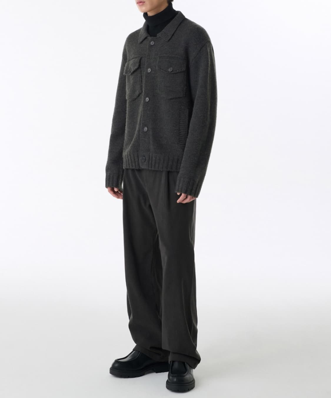 L 새제품) 무신사스탠다드 릴렉스드 니트 트러커 가디건 재킷 그레이 상품이미지9