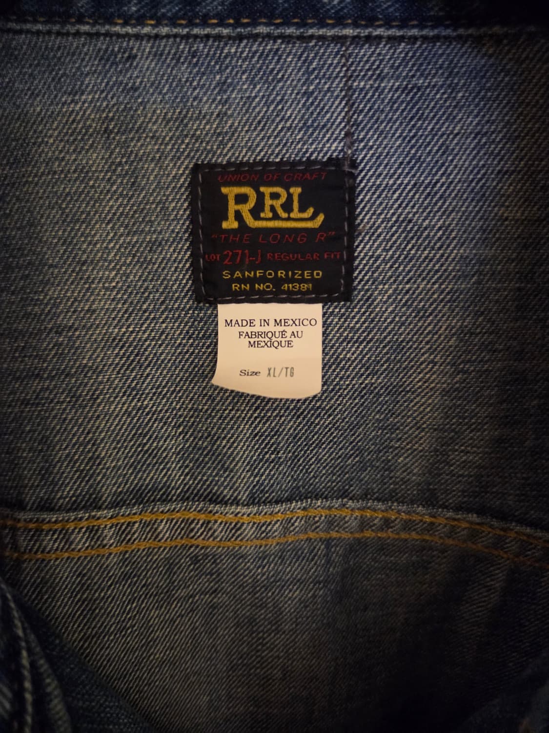 RRL lot271 데님 자켓 청자켓 XL/110 상품이미지3